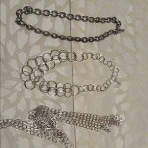 Silver Chain Belt Set